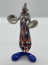 Clown/Pagliaccio in Argento Vetro Murano, Designer Vittorio Angini Raro