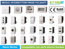 MODULI PRESE INTERRUTTORI SHUCKO COMPATIBILE BTICINO SERIE AXOLUTE BIANCHI