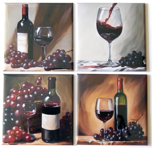 Set magnete frigo - vino, rosso