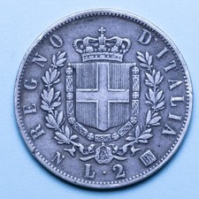 VITTORIO EMANUELE II 2 LIRE