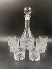 Set Whisky alcolici bottiglia Caraffa Decanter 6 bicchieri vetro molato RCR