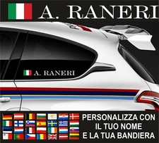 2 ADESIVI NOME PILOTA AUTO RALLY TUNING  PERSONALIZZATO MOTO CASCO STICKERS  R4