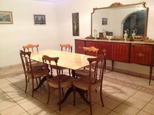 Sala Da Pranzo D'epoca 1962 Completa Credenza + Cristalliera + Tavolo + 6 Sedie
