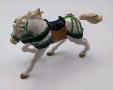 PAPO BIANCO E VERDE UNICORNO PEGASO FIGURINA DA COLLEZIONE MODELLO FANTASIA