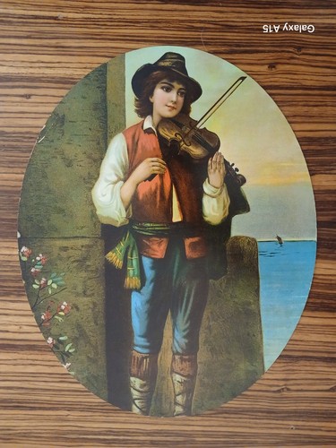 Giovane con violino mare - con,