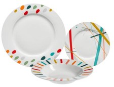 MOPITA SERVIZIO PIATTI 18 PEZZI PER 6 PERSONE IN PORCELLANA - ARLECCHINO