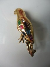 bellissima, antica spilla, argento 925 placcato oro con pietre, uccellino, Airoldi 925