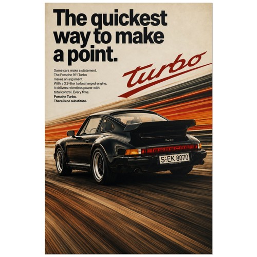 Poster porsche 911 turbo 930 - porsche,