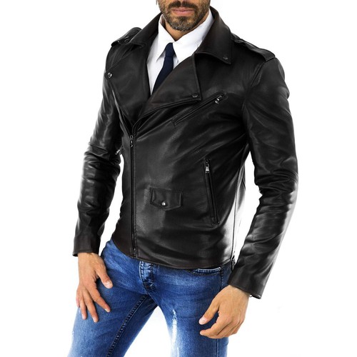 Chiodo biker vera - in, pelle