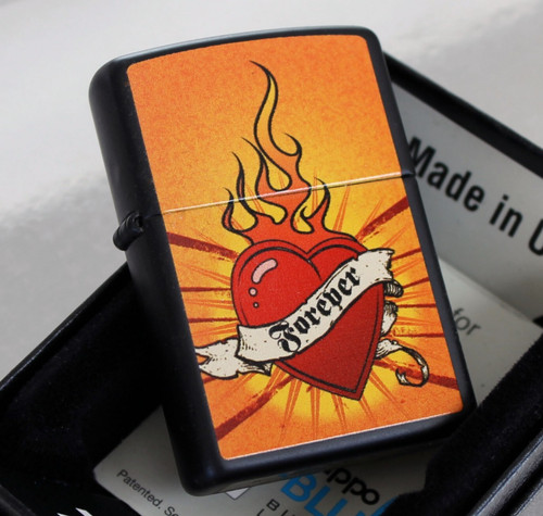Zippo lighter heart - lighter, flame