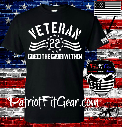 Shirt veterano ptsd la - t, 22,ptsd