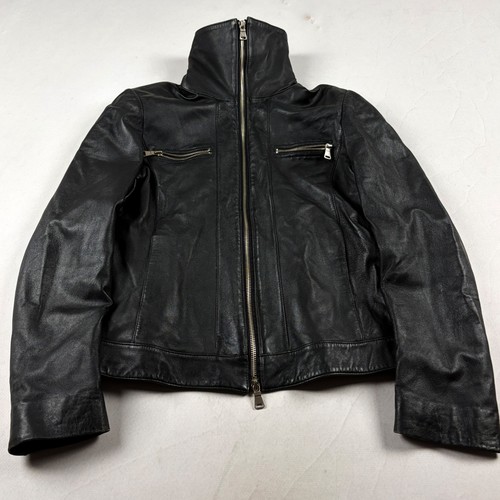 Black leather high neck - black,