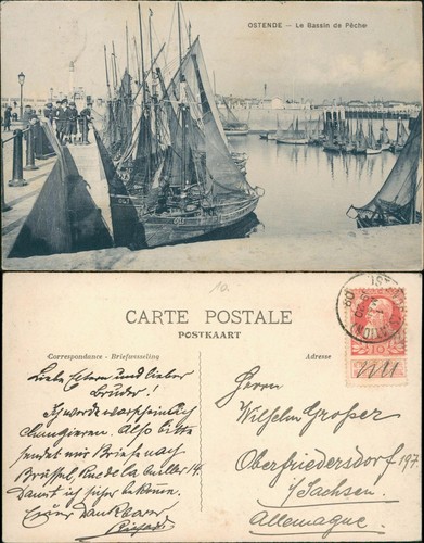 Cartolina ostenda porto - cartolina,