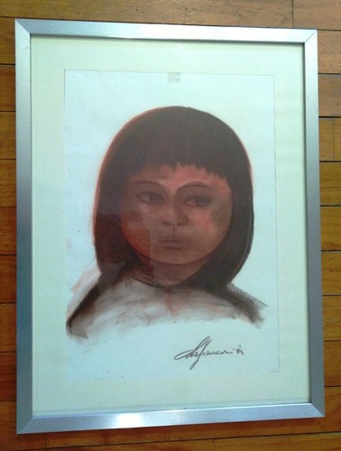 Disegno carboncino viso di - a,