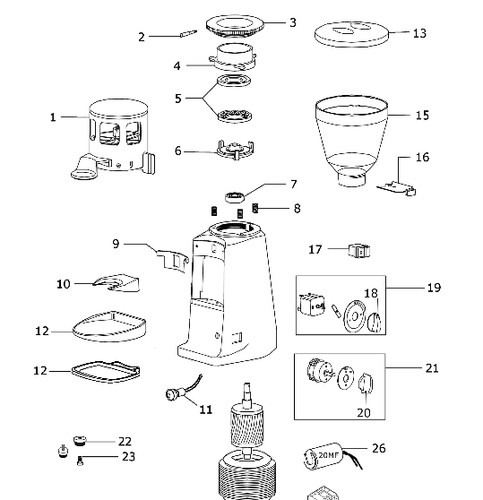 Mazzer 58x33 5x8 mm - ø, 58x33,5x8,5