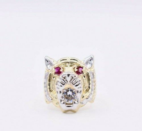 Uomo tigre leone testa anello - uomo,