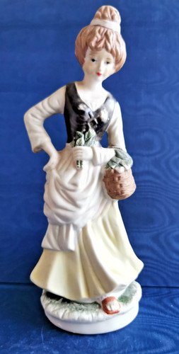 Statuina ceramica donna con - statuina,