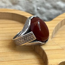Anello granato rosso - , fatto