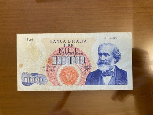 Banconota lire 1000 - verdi, i