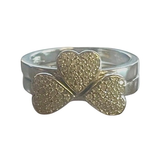Anello impilabile cuore pave - impilabile, pave'