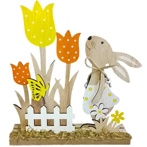 Coniglio pasqua con fiori - coniglio, di
