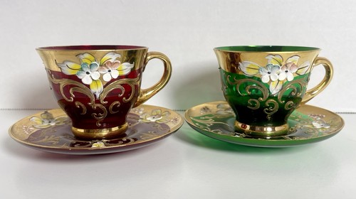 Set tazze piattini murano - tazze,