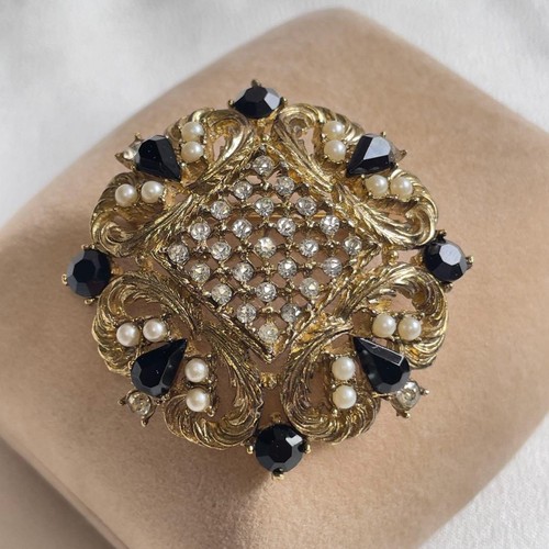 Spilla vintage pietra - , nera