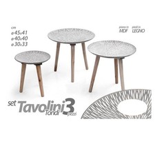 SET 3 TAVOLINI TAVOLO MDF