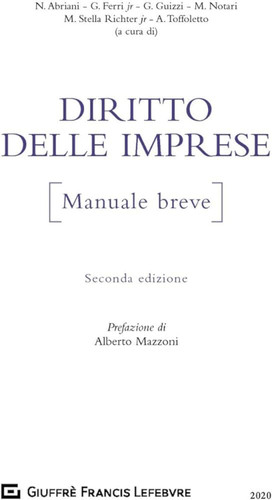 Diritto delle imprese manuale - diritto,