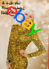 FOTO DI RAFFAELLA CARRA' NATALIZIA - CON DEDICA E AUTOGRAFO STAMPATO CM 18 X 13 