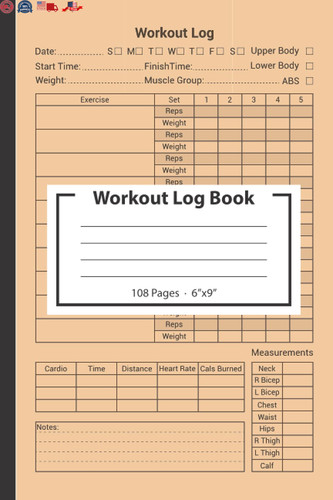 Workout log book gym tracker - book:,