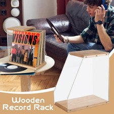 Wooden Vinyl Record Storage Holder 40LPs+ Capacity Record Display Rack Storage