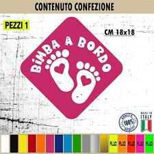 Adesivo Bimba A Bordo Neonata Bambina Femmina Auto Carrozzeria Vetro c.1746F