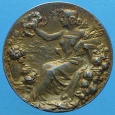 TORINO MEDAGLIA PREMIO 1904 ESPOSIZIONE INTERNAZIONLE ORTICOLTURA ARGENTO DORATO