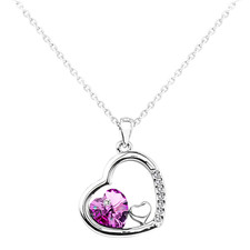 GEPARDINI Collana a 3 cuori con cristalli di Swarovski - Rosa
