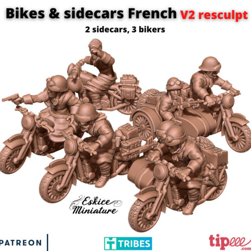Ww2 set motociclisti sidecar - set,
