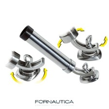 PORTACANNA ACCIAIO INOX AISI316 CON BASE DI FISSAGGIO ORIENTABILE PORTACANNE