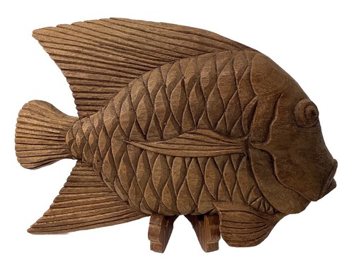 Pesce legno intagliato a - legno,