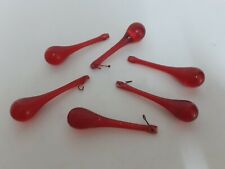 Vecchie Antiche Gocce In Vetro Rosso  ricambio lampadario d' Epoca