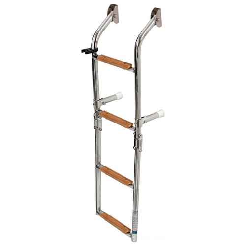 Scaletta inox legno gradini - inox/legno,
