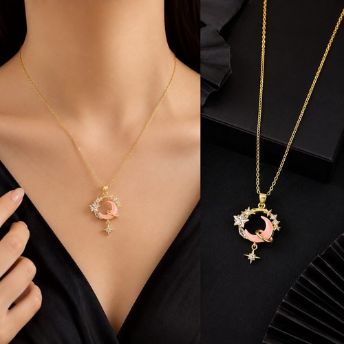 Collana con ciondolo - luna, e
