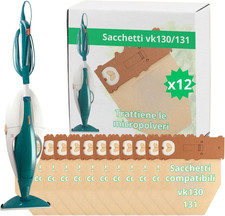 - Set Di 12 Sacchetti Folletto VK130 E VK131, Ricambi Compatibili, Carta Resiste