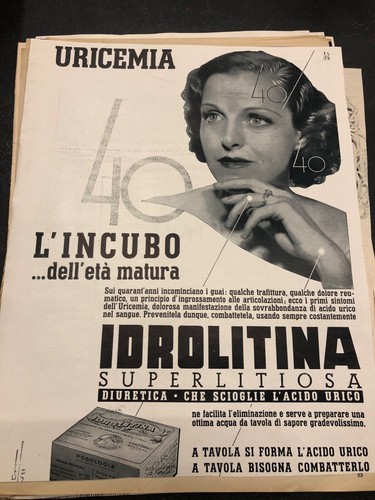 Pubblicità epoca foglio - pubblicità, d'epoca