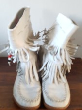Stivali pelle beige con - pelle,