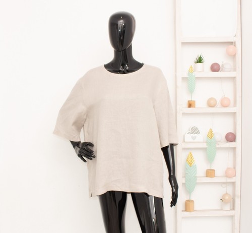 Cos true hemp blusa beige - true,