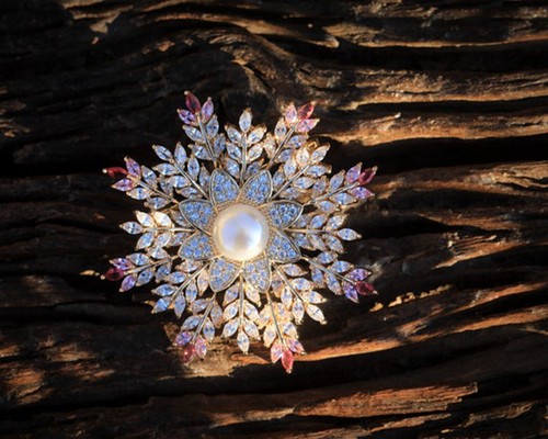 Broche pendentif flocon - broche,