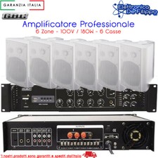 AMPLIFICATORE PROFESSIONALE MUSICALE 6 CASSE BIANCHE INCLUSE 61065125 61611240