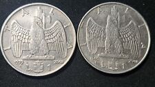REGNO D' ITALIA - N. 2 MONETE IMPERO AMAGNETICHE DA 1 LIRA DEL 1939 E 1940 XVIII