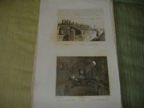 1800 incisione pompei - incisione,