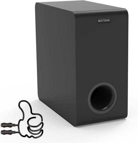 Sleek black powered subwoofer - sleek,